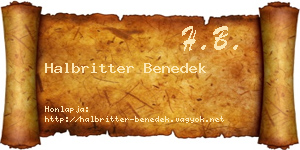 Halbritter Benedek névjegykártya
