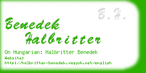 benedek halbritter business card